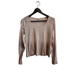 Marika‎ Small Pink Long Sleeve Crop Women's Tee